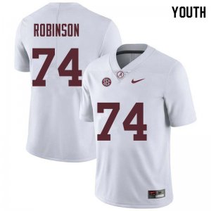 NCAA Youth Alabama Crimson Tide #74 Cam Robinson Stitched College Nike Authentic White Football Jersey UY17Q67NF